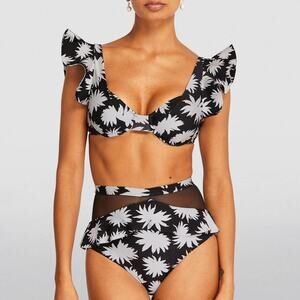 PATBO Ruffled Dahlia Bikini Top